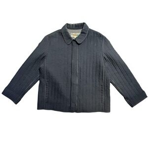 La Cabana Jacket Mens Medium Black Quilted Liner‎ Reversible Zip Polyester